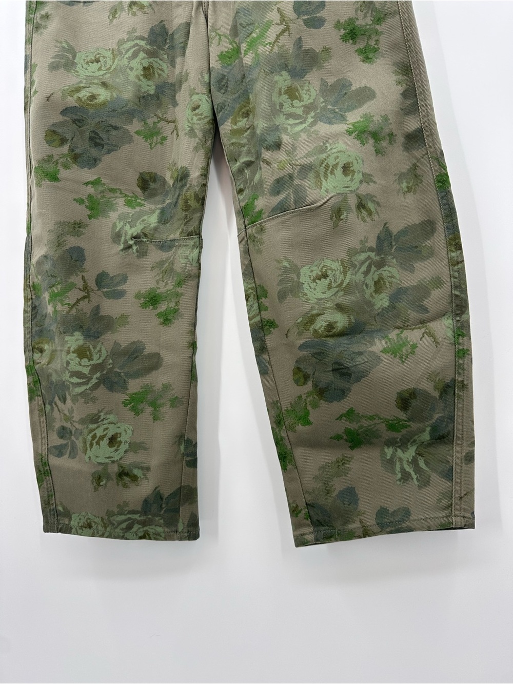 GAP Green Floral Barrel Leg Jeans Size 6 Short NWT - Picture 3 of 6